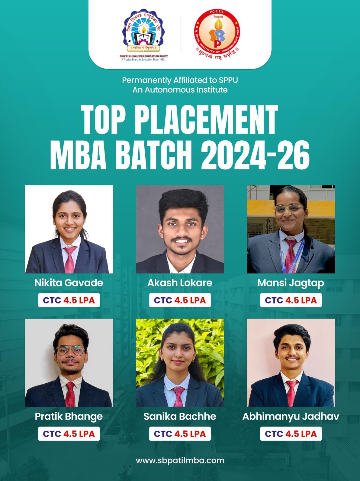 Top placement 2024-26, SBPIM