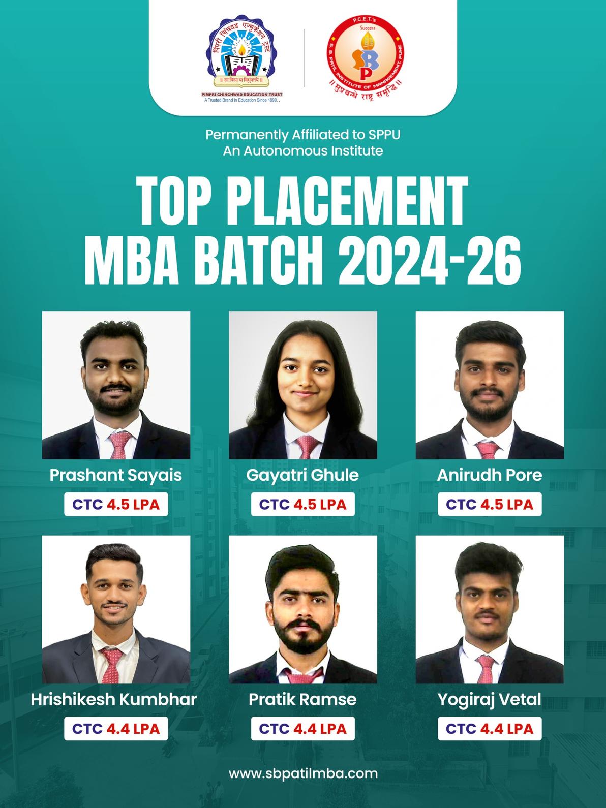 Top placement 2024-26, SBPIM