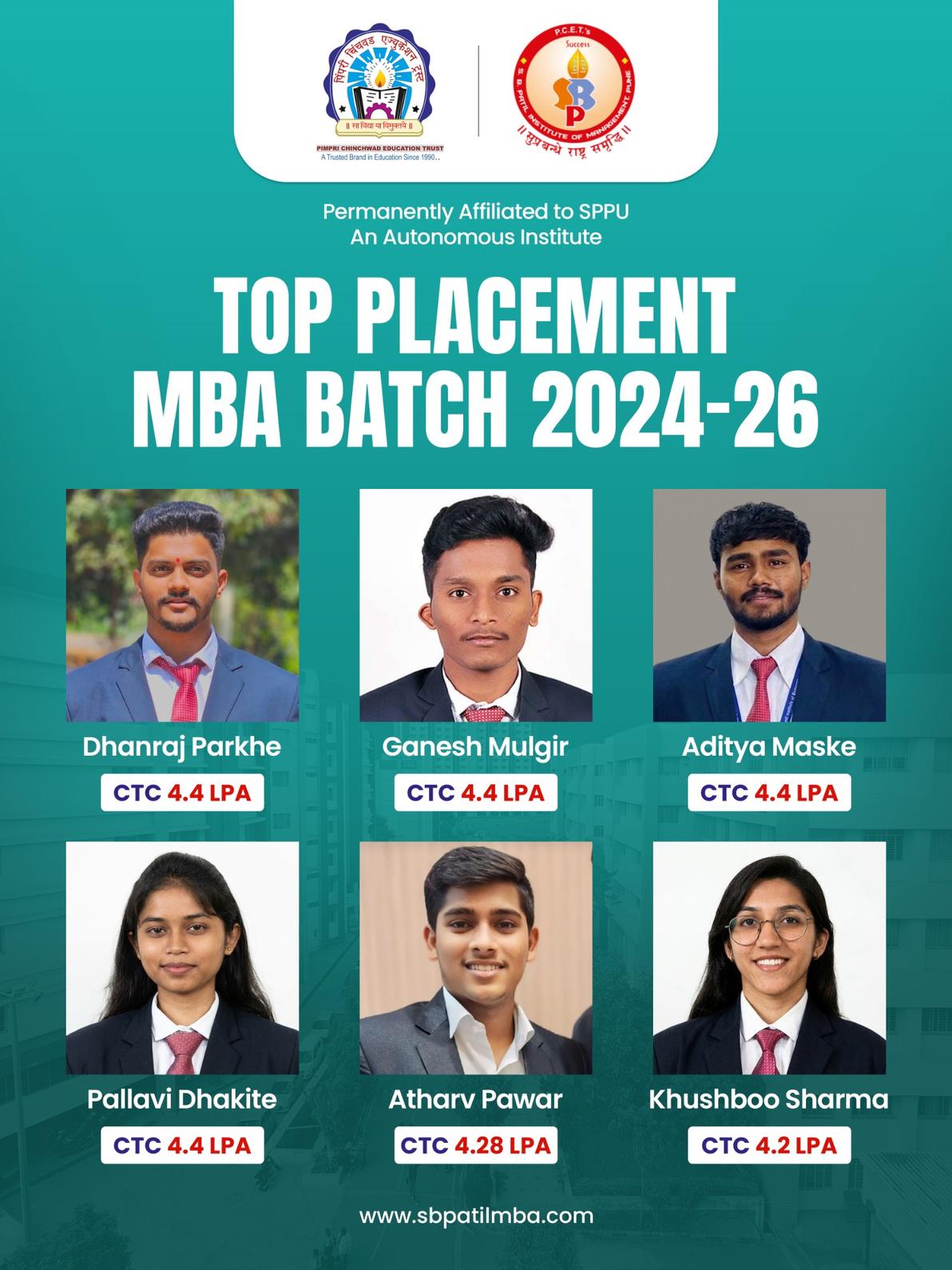 Top placement 2024-26, SBPIM